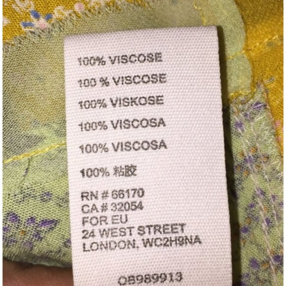 FREE PEOPLE Across The Sea Tunic Sz L Floral Yellow Green Colorblock Sweetheart - Picture 12 of 12